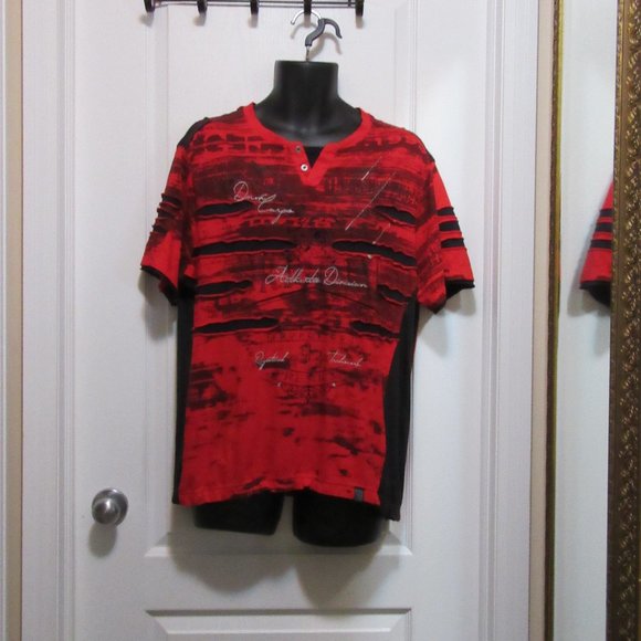 Mens Red /Black Oxygen Tshirt Size Large - Picture 5 of 5